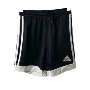 Boys Size XS Athletic Shorts Adidas Black and White Stretch Drawstring